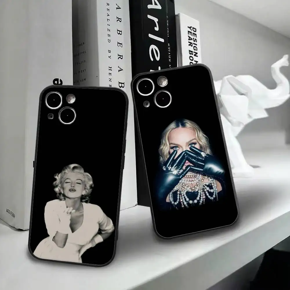 Capa de telefone Singer M-Madonna de silicone macio para iPhone 16 15 14 13 12 11 Plus Pro Max Plus