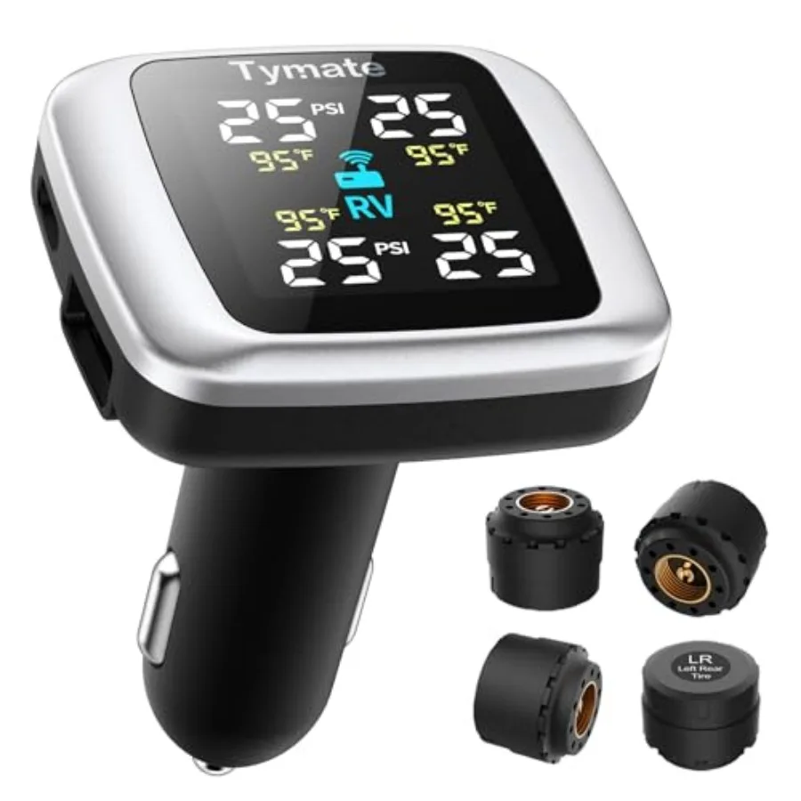 

Система контроля давления в шинах TM7 (TPMS) беспроводная, с 4 внешними датчиками и 6 режимами сигнализации, цветной дисплей, отображение данных в реальном времени