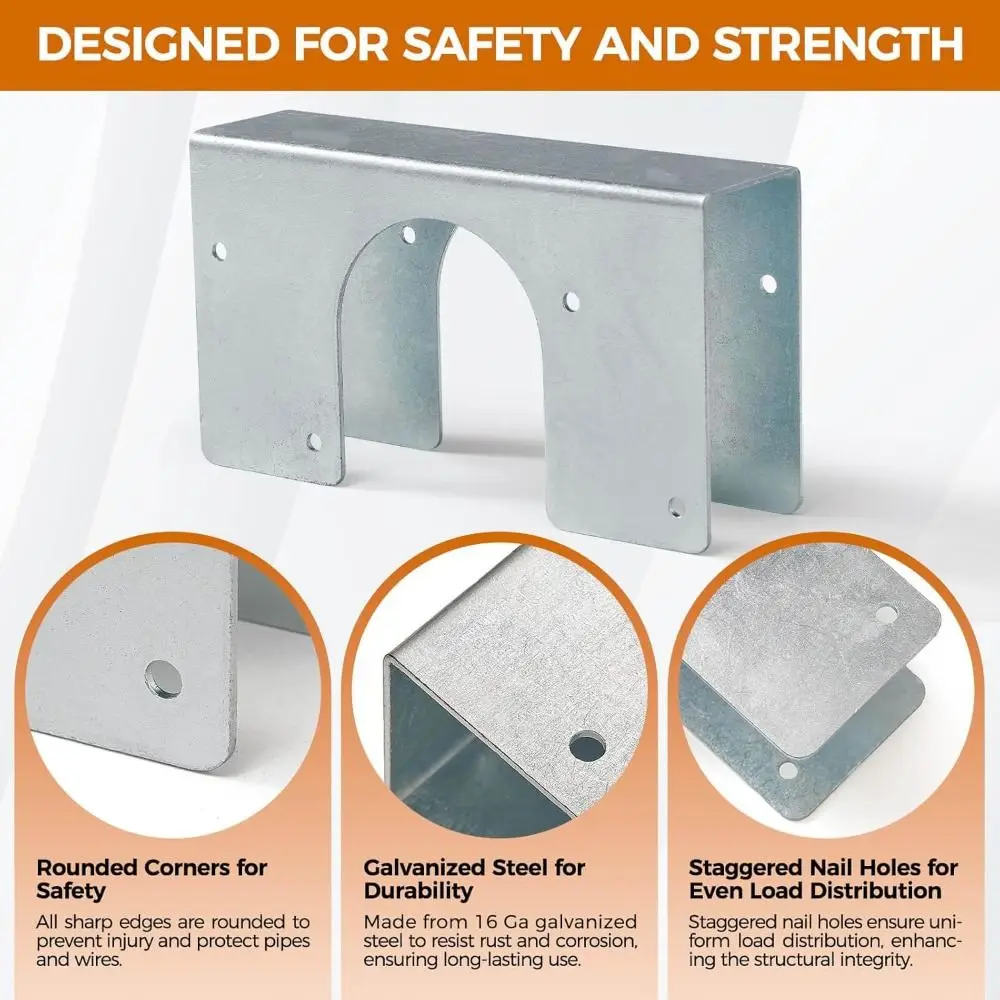 أحذية مسمار معدنية مجلفنة متينة، واقيات مسمار مقاومة للصدأ شديدة التحمل، تركيب الأنابيب المراسي الناعمة #2