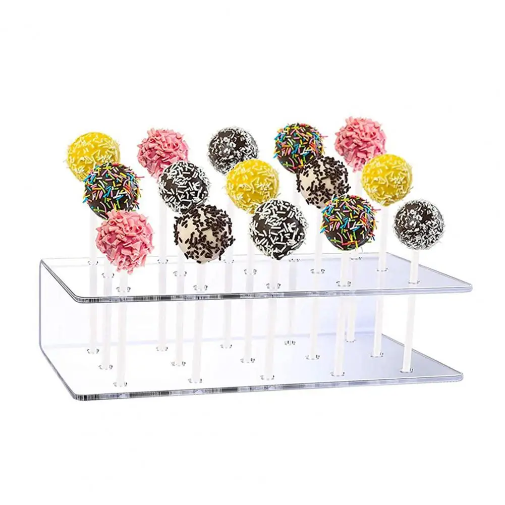 Reusable Cake Pop Display Acrylic Lollipop Display Stand with 15 Holes Sturdy Construction Food-grade Bpa Free for Parties