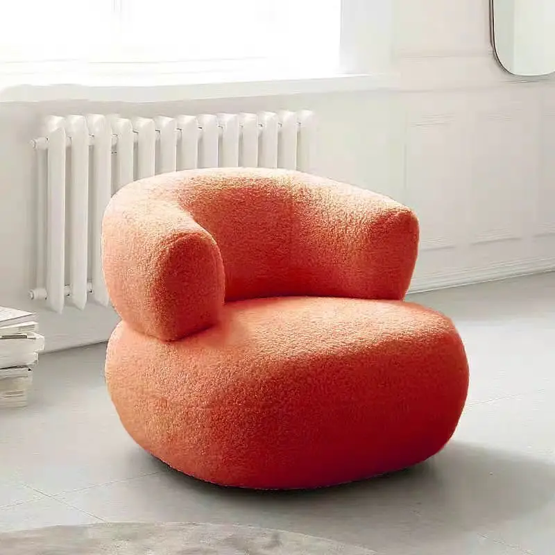 Hot Bedroom Furniture Nordic Furniture Lazy, Chair, Balcony, Sofa Chair Lamb Wool, Nordic Bedroom, Living Room, Single, Sofa, St image 3