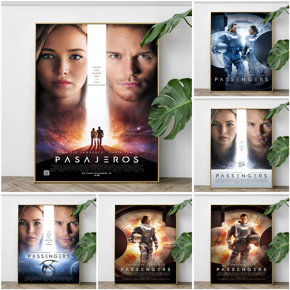 Passengers Romantic Science Fiction Film Poster Movie Wall Art Print Picture Home Decor Canvas Painting
