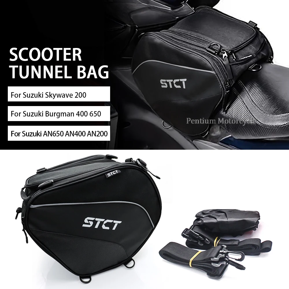 

For Suzuki Skywave 200 Burgman 400 650 AN650 AN400 AN200 Scooter Tunnel Bag Waterproof Fuel Tank Bag Motorcycle Gas Tank Bags