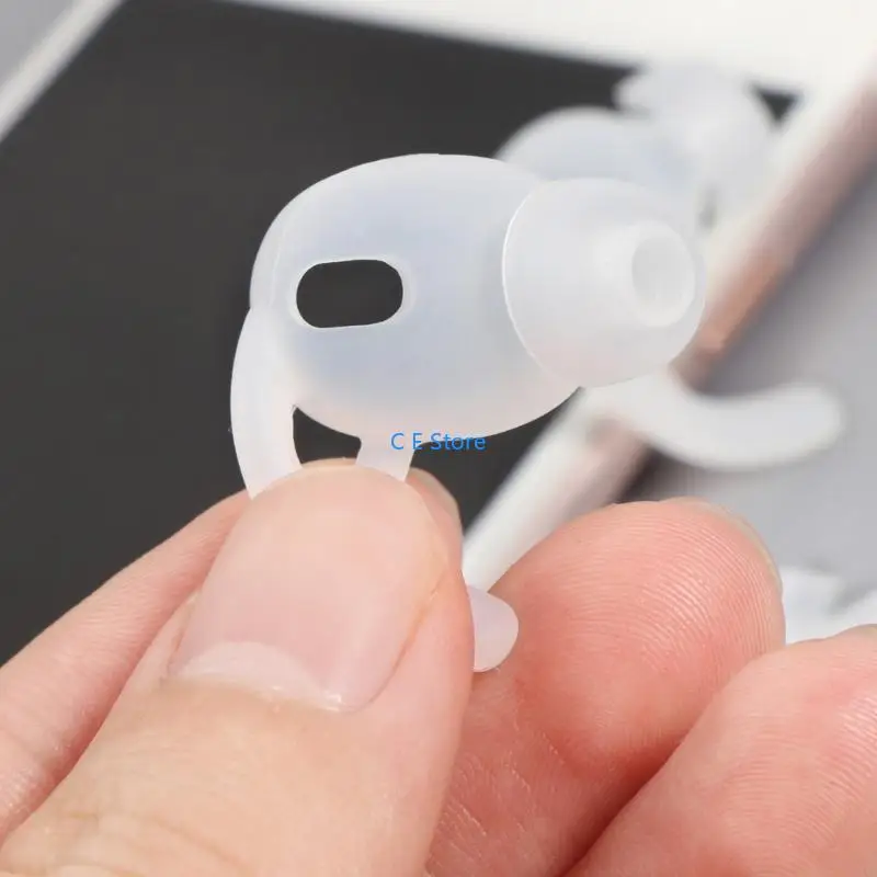 Airpods 용 2 쌍 소프트 실리콘 이어 패드 이어팁 3 실리콘 이어 후크 이어폰 이어폰 액세서리 이어 팁 후크