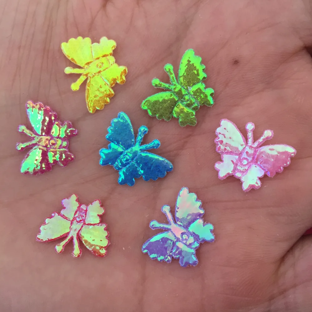 

200 шт. AB Loveliness с тиснением блестящих аппликаций в виде бабочек/ремесло для свадьбы DIY A25