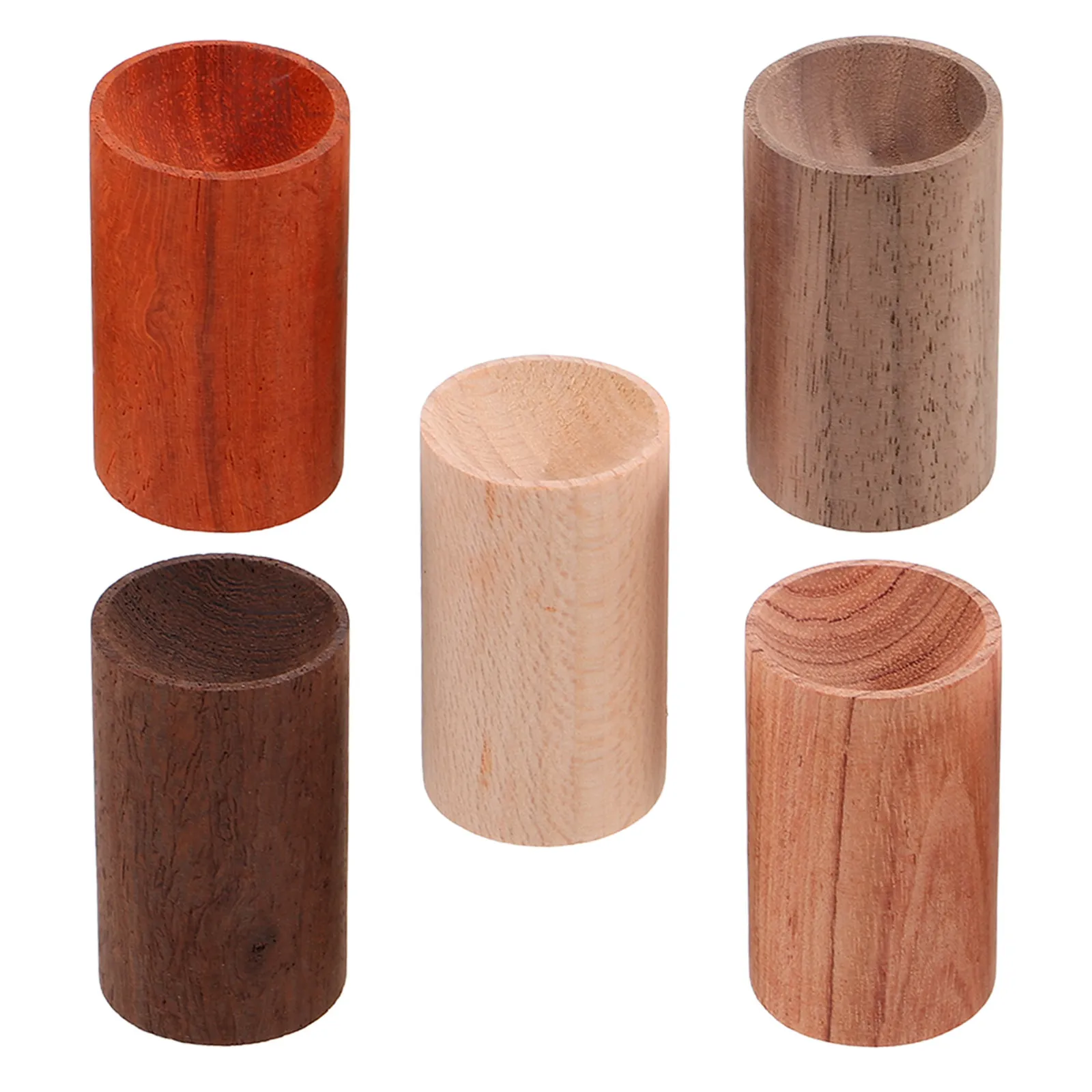 5Pcs Wooden Essential Oil Diffuser Beech Wood Round Aromatherapy Diffuser for Car Home Office Desk Small Elegant Design Scent