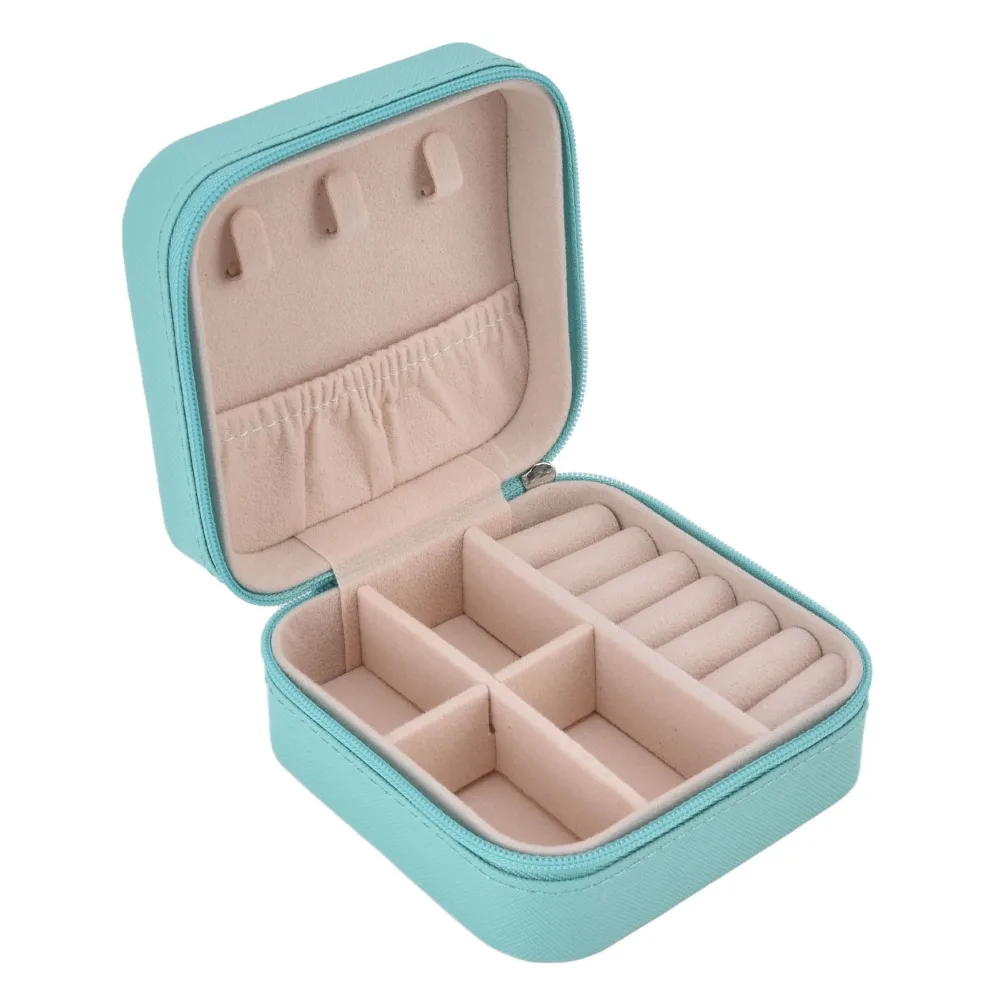Portable Portable Jewelry Case 4 Grids Design Soft Lining Jewelry Storage Box Partition Storage