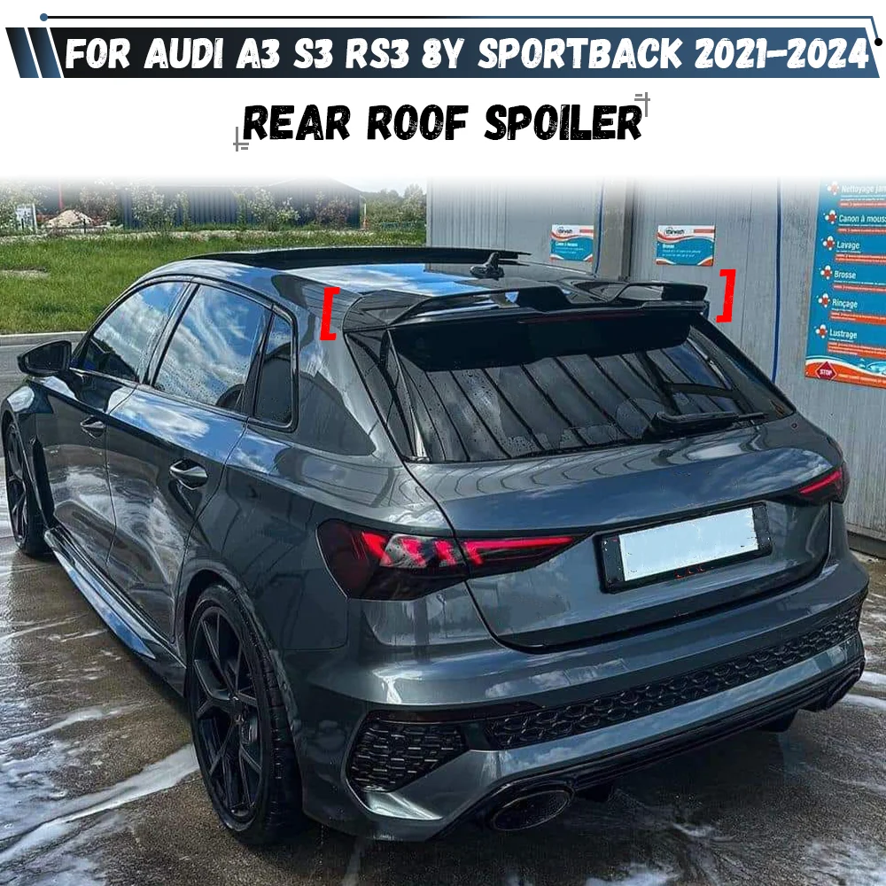 

Спойлер на крышу, комплект тюнинга крыла для Audi A3 S3 RS3 8Y Sportback 2021 2022 2023 2024, задний багажник автомобиля, спойлер, крыло