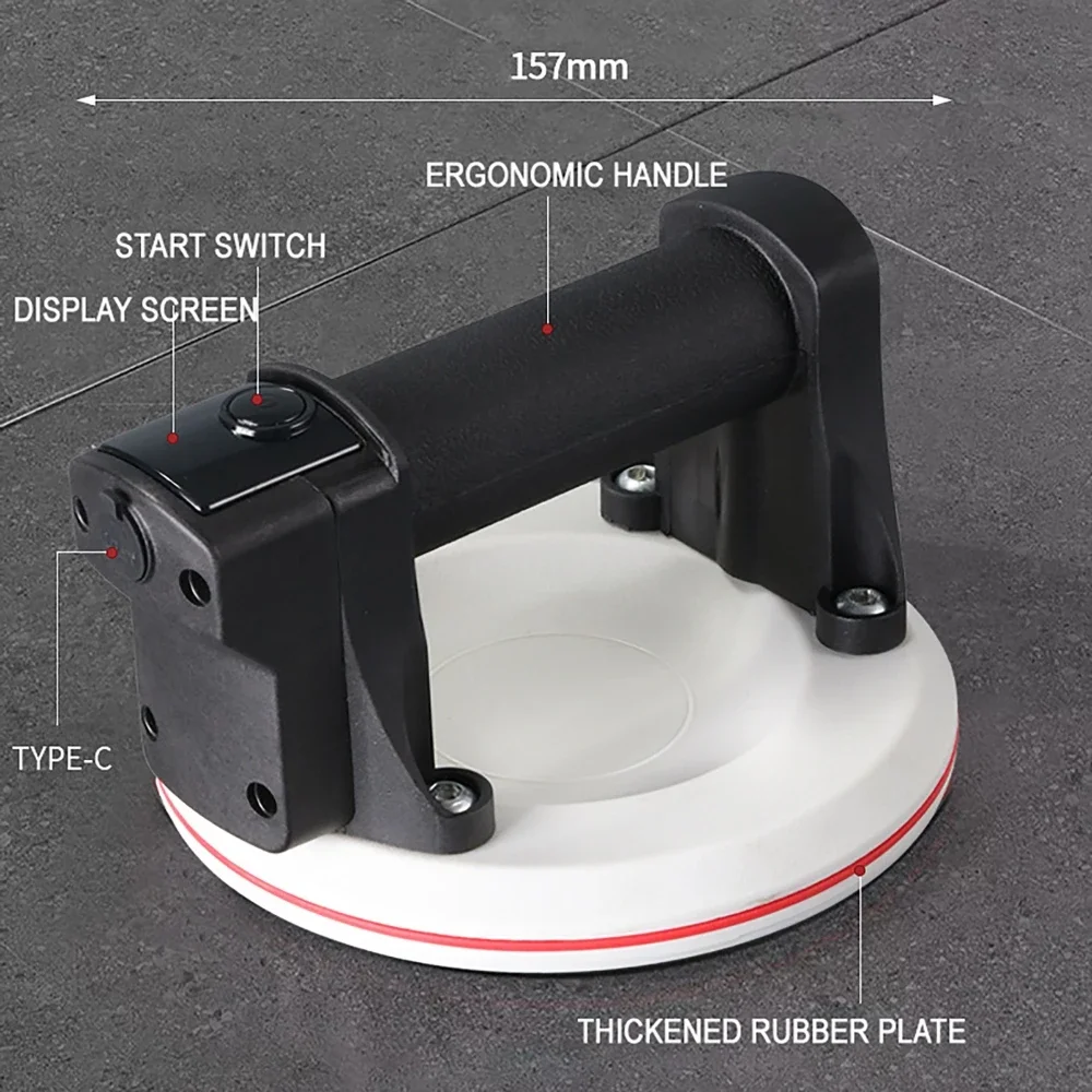 Elektryczna przyssawka o udźwigu 200 kg, 6 cali, z wbudowaną baterią litową 2000 mAh, mocna przyssawka do podnoszenia płytek i szkła, narzędzia do transportu.