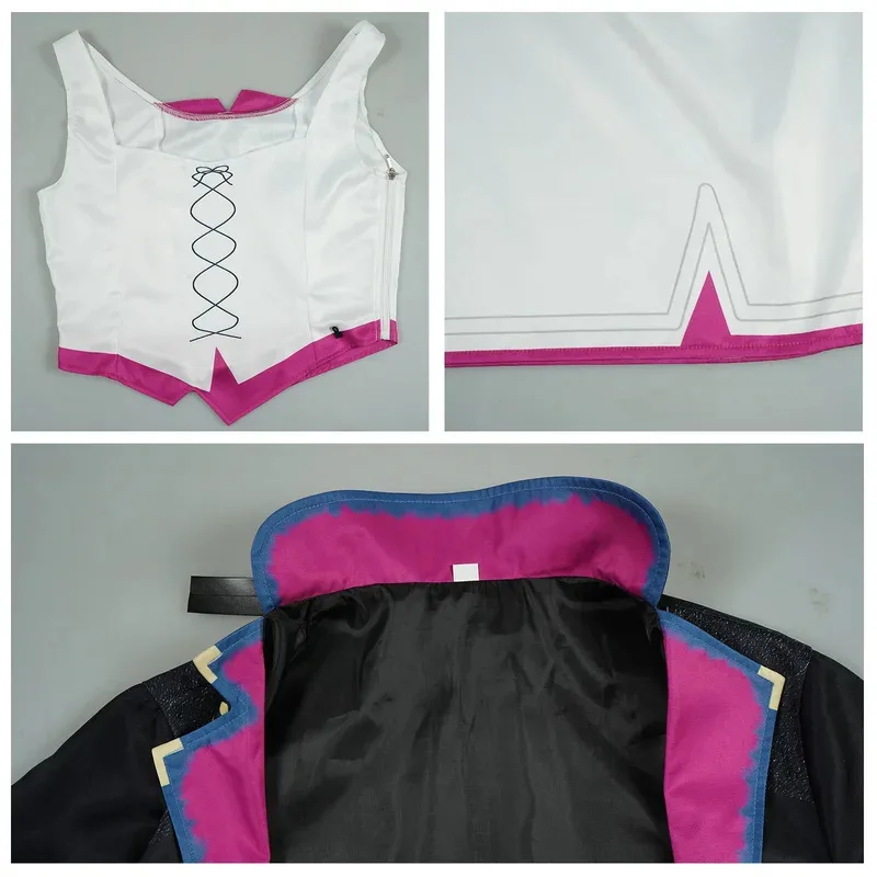 Polvo Jinx juego LOL Arcane S2 Ekko disfraz de Cosplay AU fiesta vestido de baile chaqueta peluca pelo traje de Halloween hombres mujeres dl; 1