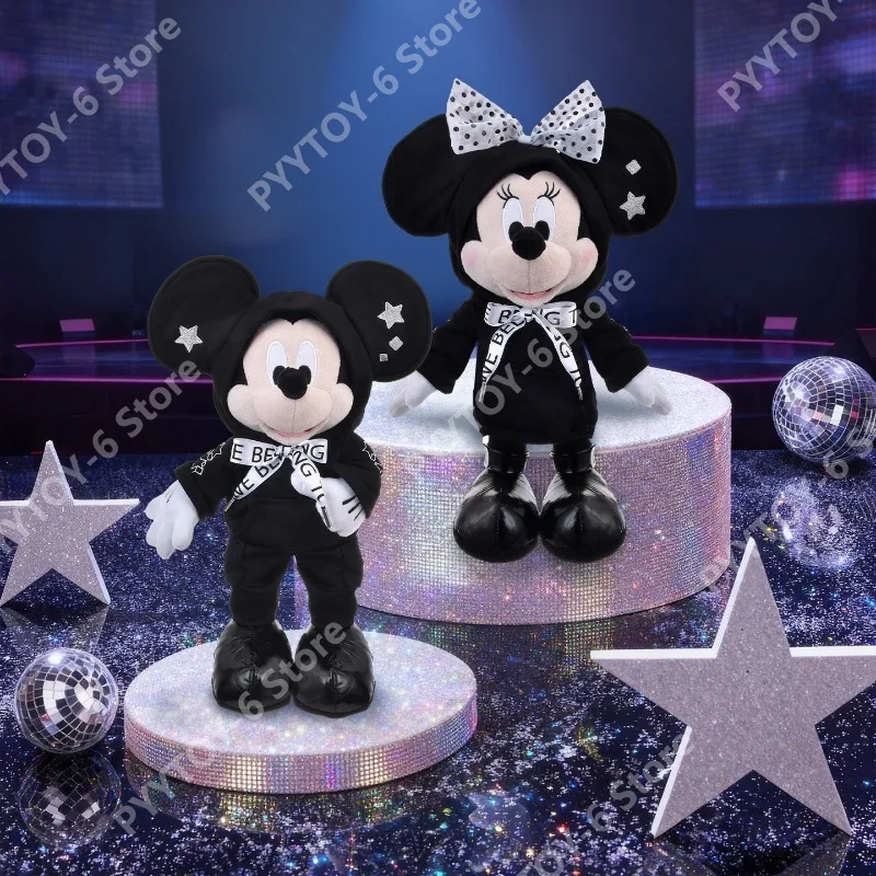 

Оригинальная плюшевая кукла Дисней Микки и Минни темно-черного цвета со съемной шапкой, идеальный подарок на Лунный Новый год, плюшевая игрушка на день рождения