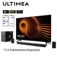 ULTIMEA Skywave X70 7.1.4ch Professional Wireless Surround Sound System for TV w/Dolby Atmos, 980W Sound Bar with 10\