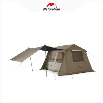 네이처하이크 빌리지 6.0 릿지 티타늄 블랙 고무 퀵 오픈 텐트, 야외 캠핑 캐노피, 방수 및 방수 캐빈 텐트