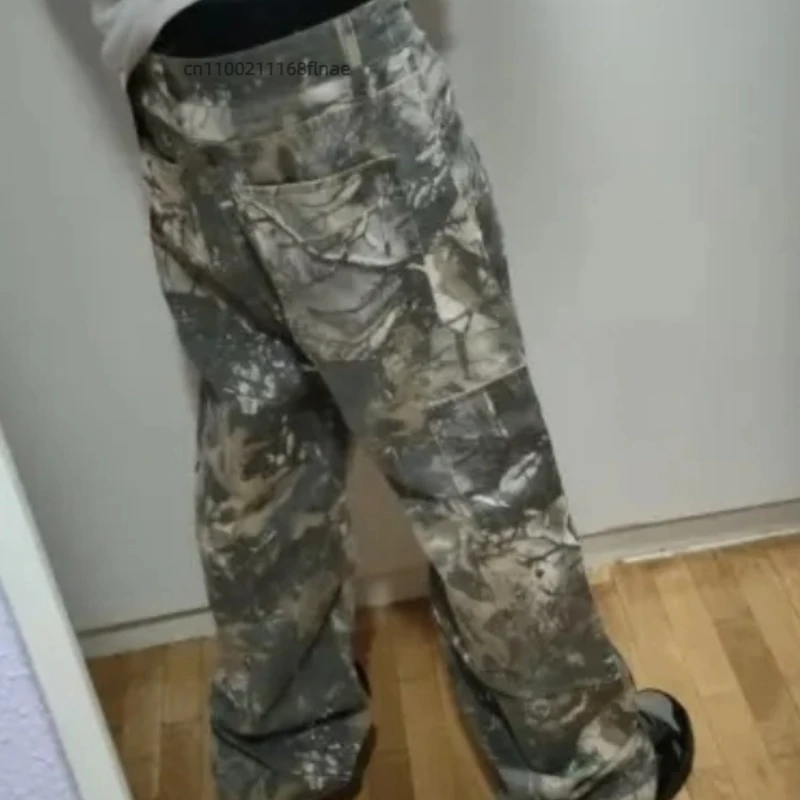Vendita calda Abbigliamento da ballo di strada 2024 Estate Nuovo Retro Casual Versatile Ramo di un albero Camouflage Hip-Hop Pantaloni da ballo di strada