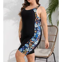Plus Size Swimwear Women Patchwork Surfing Wetsuit Bathing Suit High Waist Beachwear Thong Monokini 4XL One Piece Swimsuit - Image 2