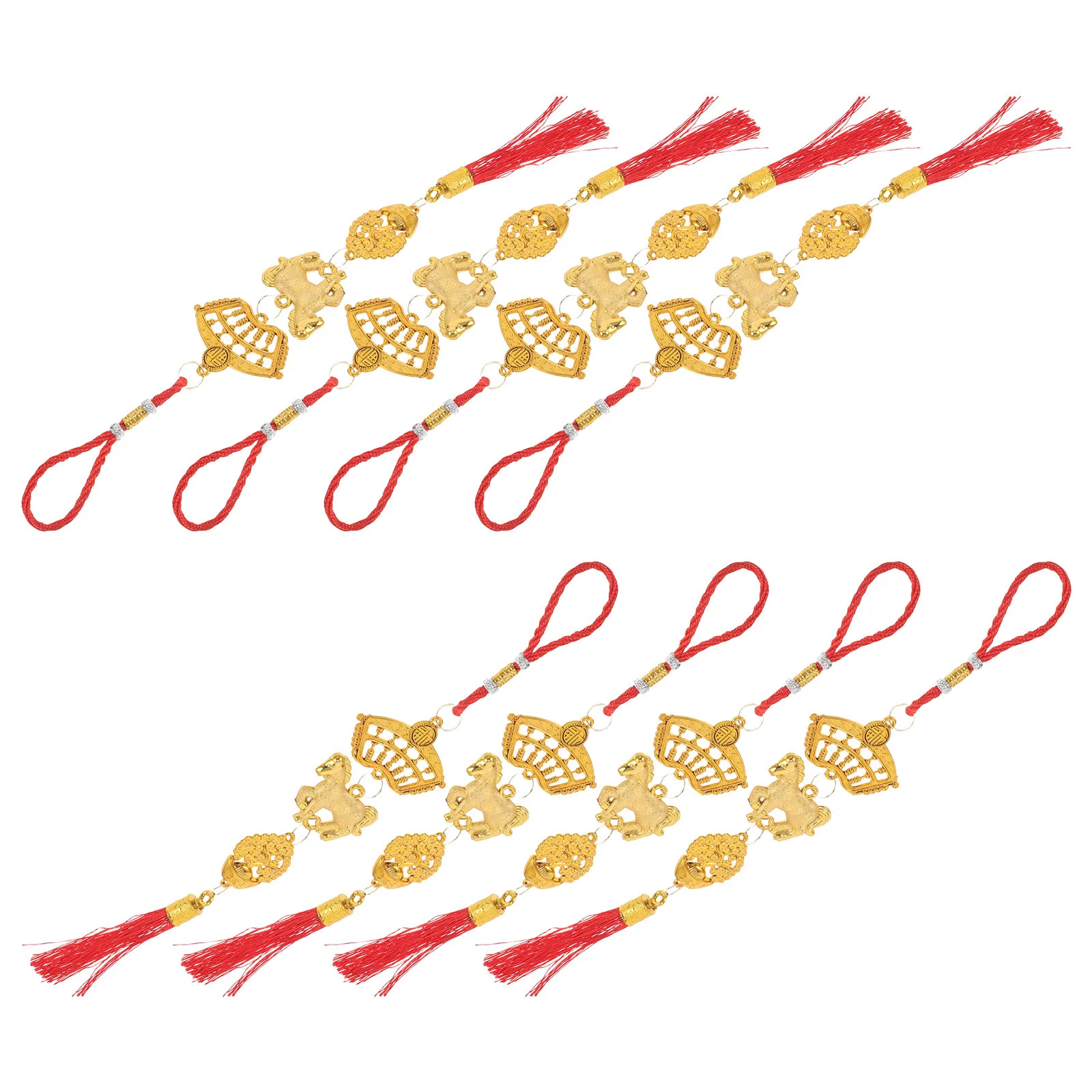 8 Piezas de Decoraciones de Año Nuevo Chino, Adorno Colgante de Caballo, Decoración Rústica para el Hogar, Uso Interior y Exterior, Manualidades de Año Nuevo Lunar