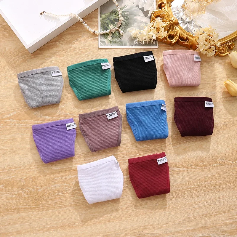 7Pcs/Set Women’s Sexy Panties Seamless Cotton Low Rise Thongs Fashion Solid Color Soft Breathable Underwear Female Cozy G-string