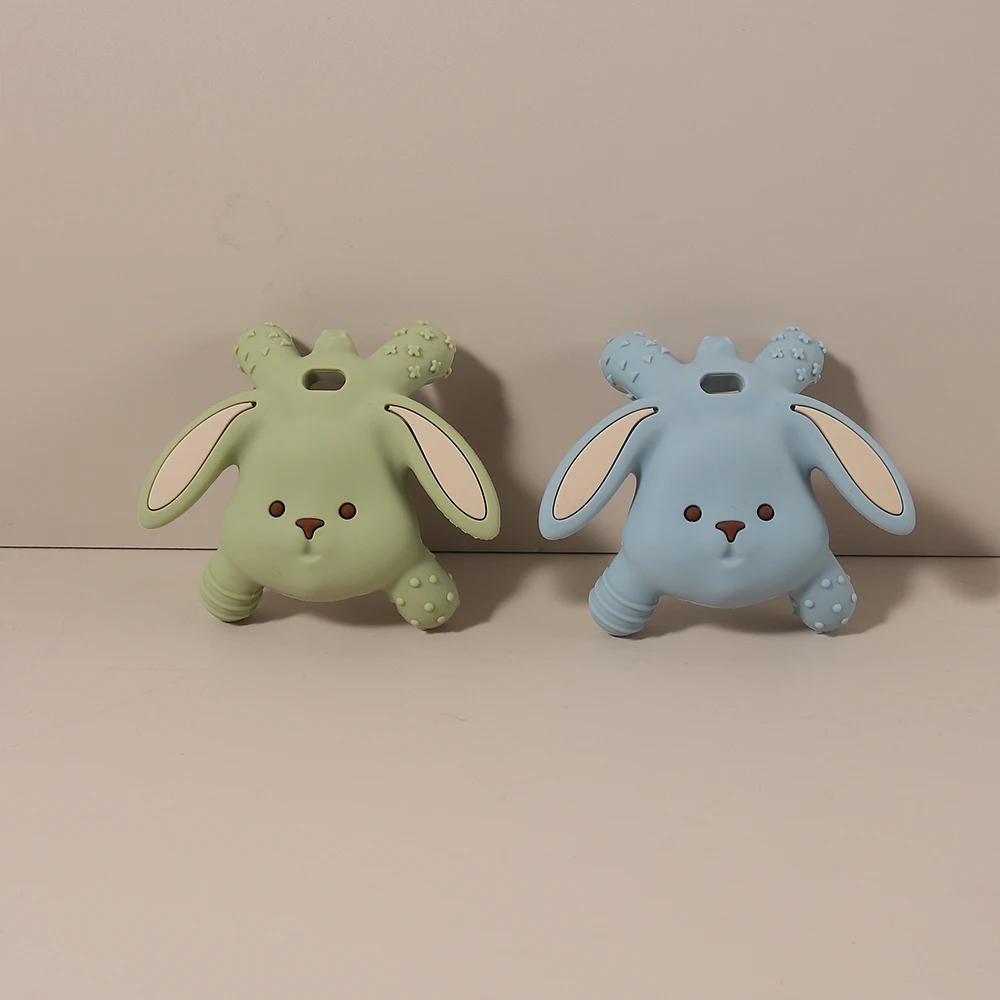 Baby Silicone Easter Bunny Teether Food Grade Safe Teether Cute Cartoon Nursing Teething Toy Teething Gift Oral Care view 5