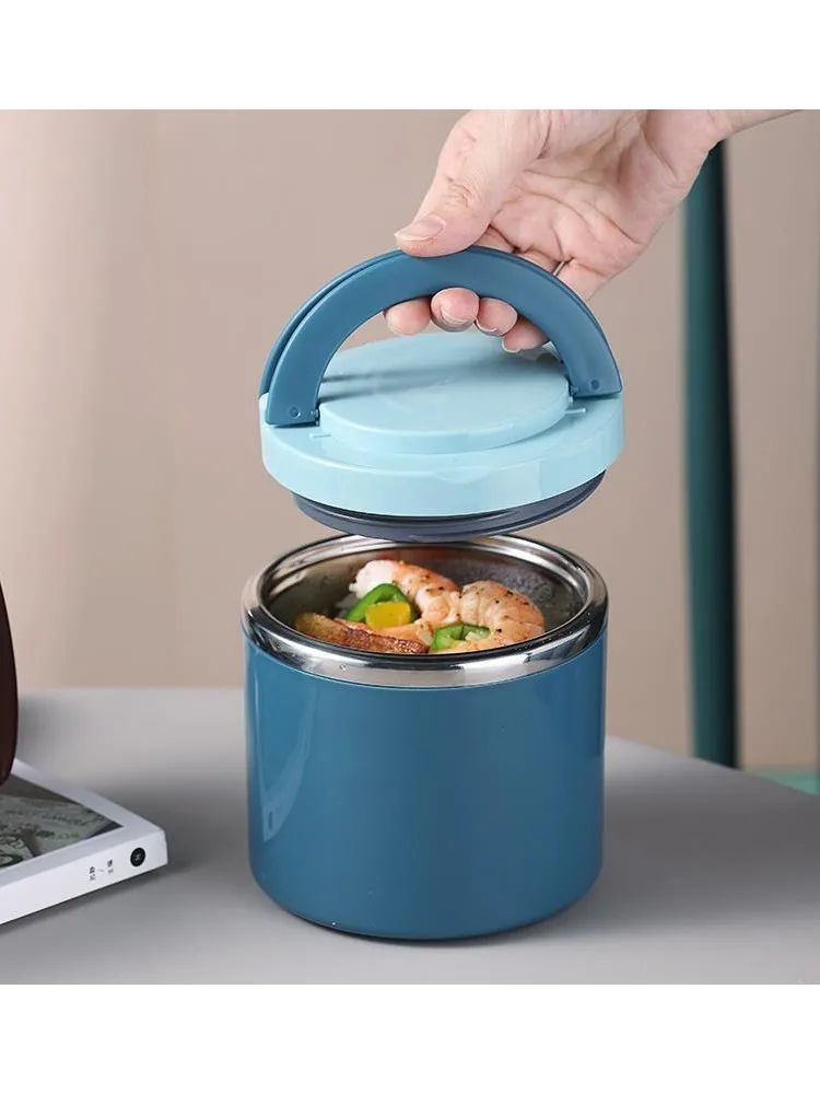 Suppen-Thermoskanne Isolierter Lunch-Behälter Bento-Box für Kalte und Warme Speisen Edelstahl-Lunchbox mit Griff