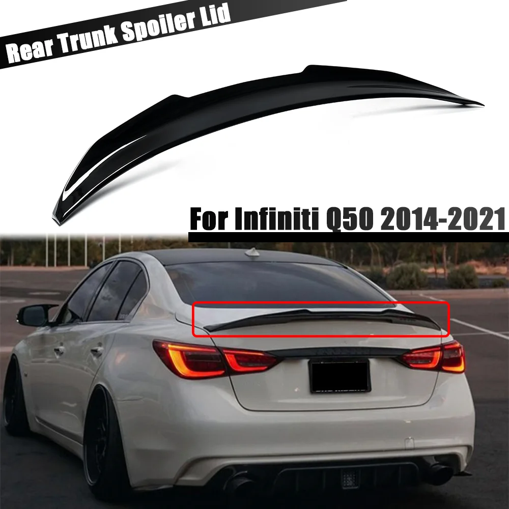 

M4 Style Rear Trunk Spoiler For Infiniti Q50 2014-2021 Car Rear Trunk Boot Lip Spoiler Wing Extension Lid Car Styling