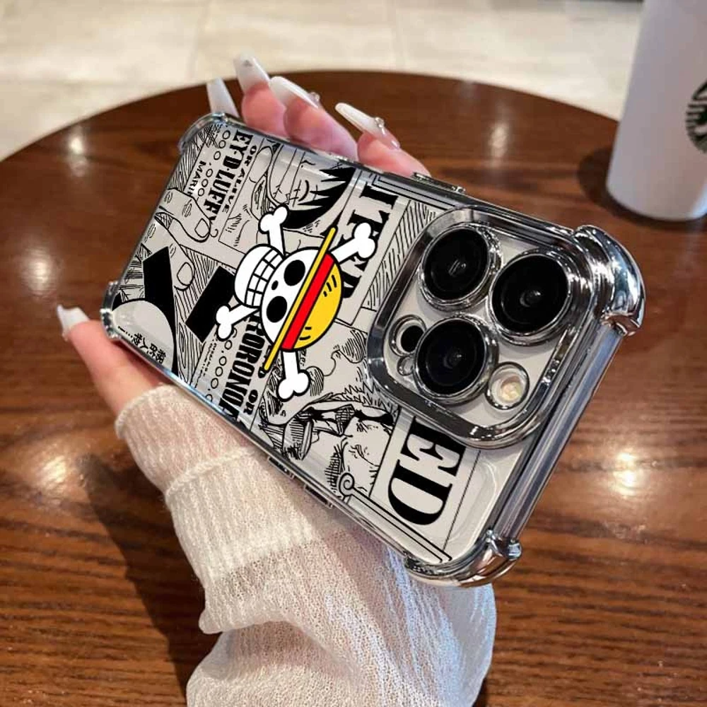 HOT Plating Phone Case For iPhone 18 17 17e 16e 16 15 14 13 12 11 Pro Max Mini Air Plus Anti-Fall Comic O-Ones P-Pieces Logo