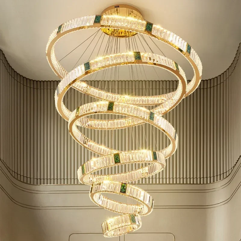 Large chandelier post-modern living room light hotel lobby chandelier villa duplex building light