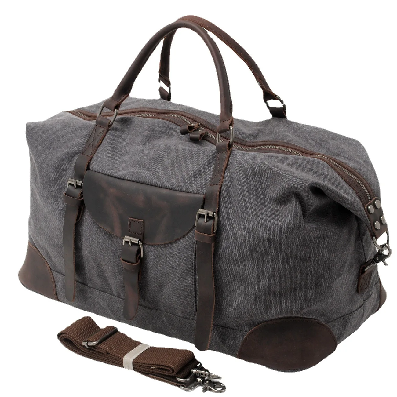 

Vintage Style Men Travel Duffel Bag Large Capacity Travel Bag Crazy Horse Leather Outdoor Travel Tote Shoulder Bags