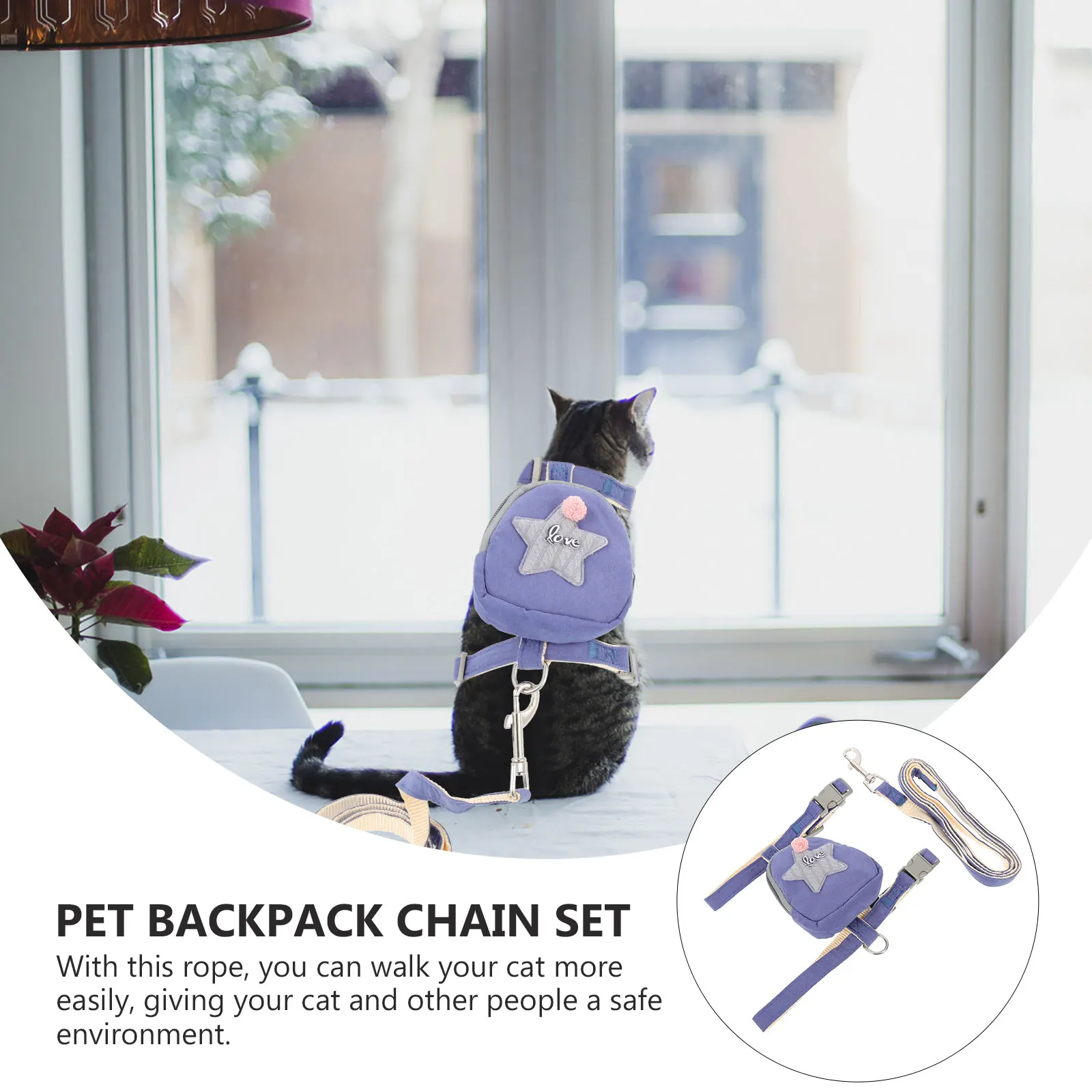

Breathable Pet Leash Puppy Harness Cat Leashes and Harnesses for Walking Nylon Dog Backpack
