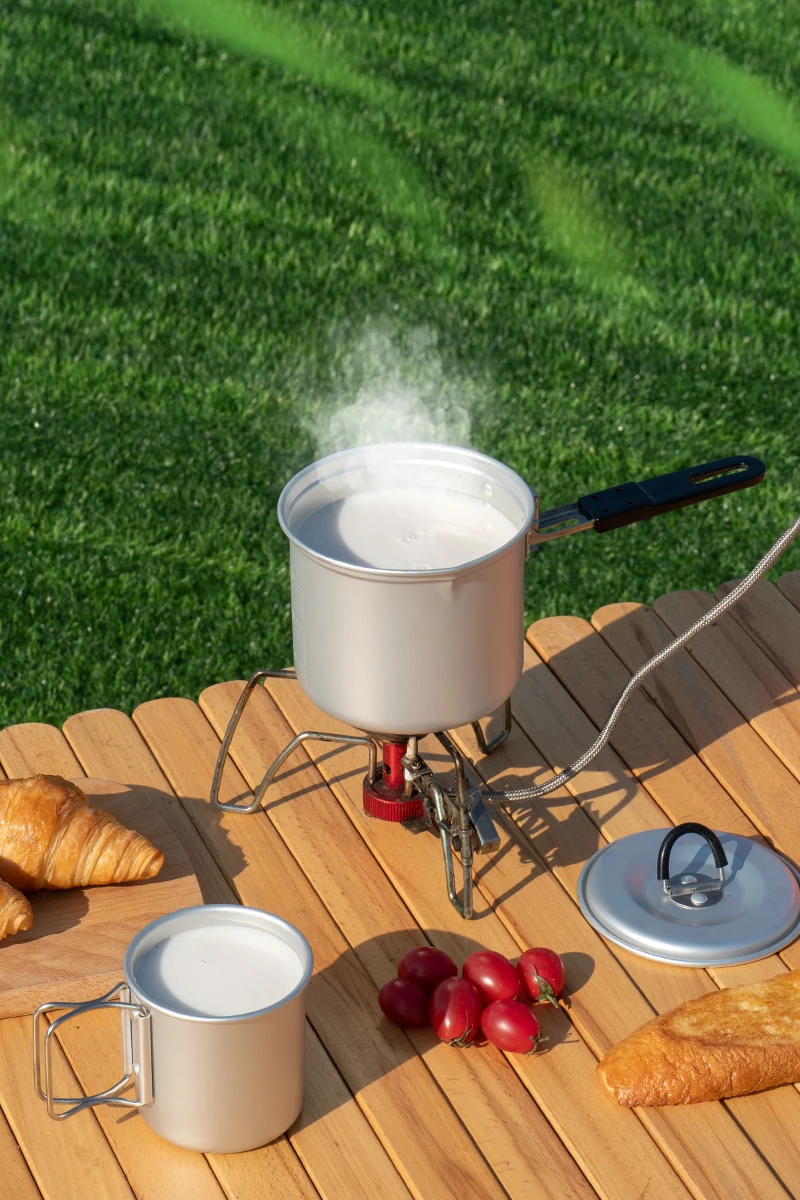 

Outdoor Camping Milk Pot Portable Cookware Folding Handle Multi-functional Japanese Aluminum Pot For Tea and Coffee