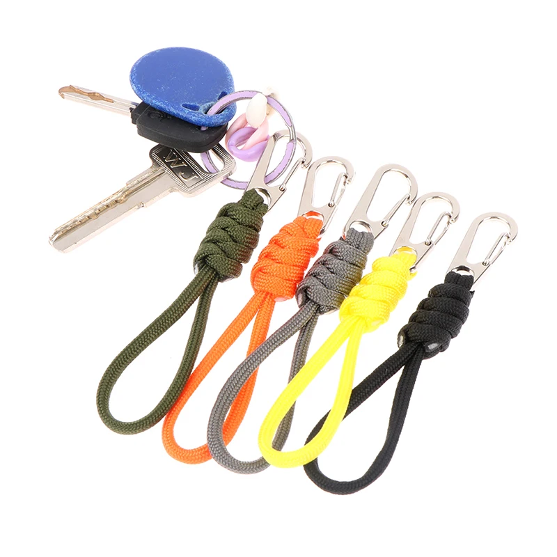 Multifunction Paracord Braided Woven Keychain Wrist Rope Bracelet Anti-lost Rope StrapTactical Survival Tool Backpack Buckle