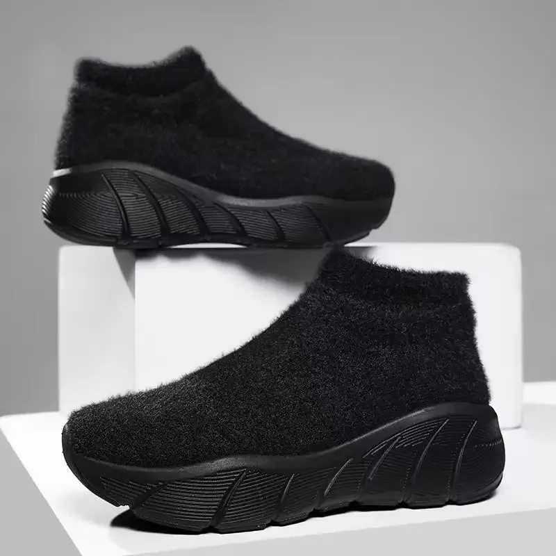 أحذية شتوية دافئة معزولة عالية الجودة مع حشوة مضافة مناسبة لكل من الرجال والنساء تتميز بجوارب خفيفة الوزن بنعل سميك 35-46 #1