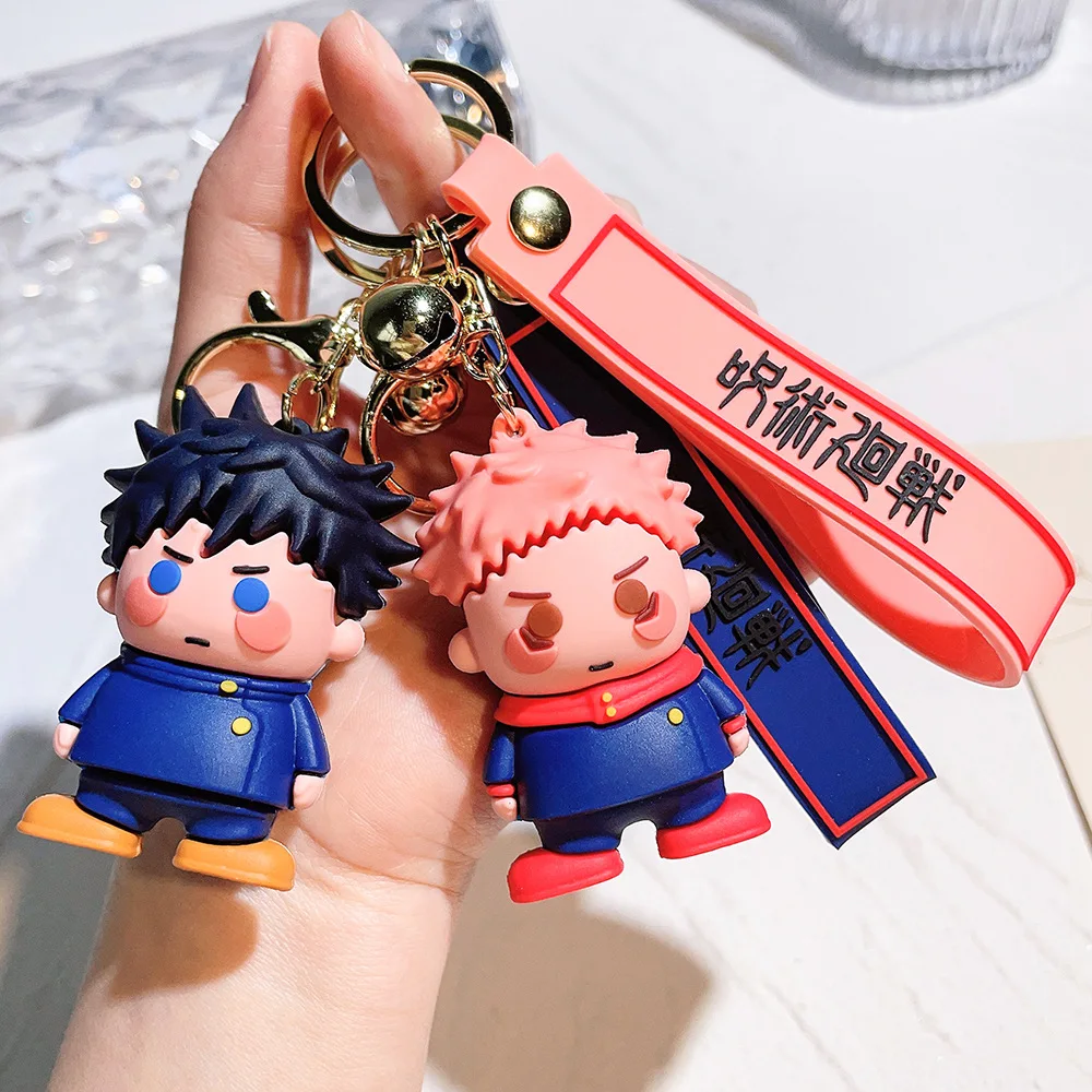 Anime Jujutsu Kaisen Figure Keychain Toy Gojo Itadori Fushiguro Kugisaki Sukuna Kawaii Doll Keyrings for Bag Pendant Accessories