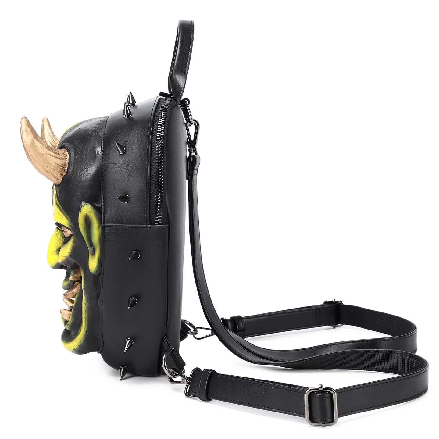 Mask Backpack - 3D Sculpted Punk Style Studded Gothic Unisex Bag for Men and Women, Dark Alternative Fashion Statement