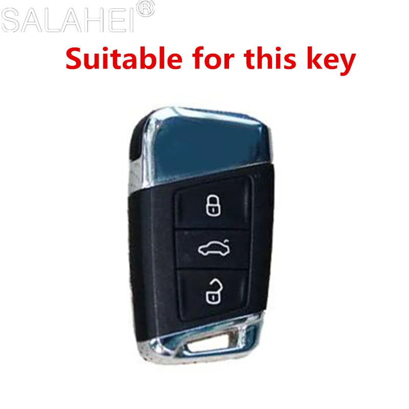 New Zinc Alloy Leather Car Key Case Full Cover Protector Keychain Shell For Volkswagen VW Magotan Passat B8 Interior Accessories