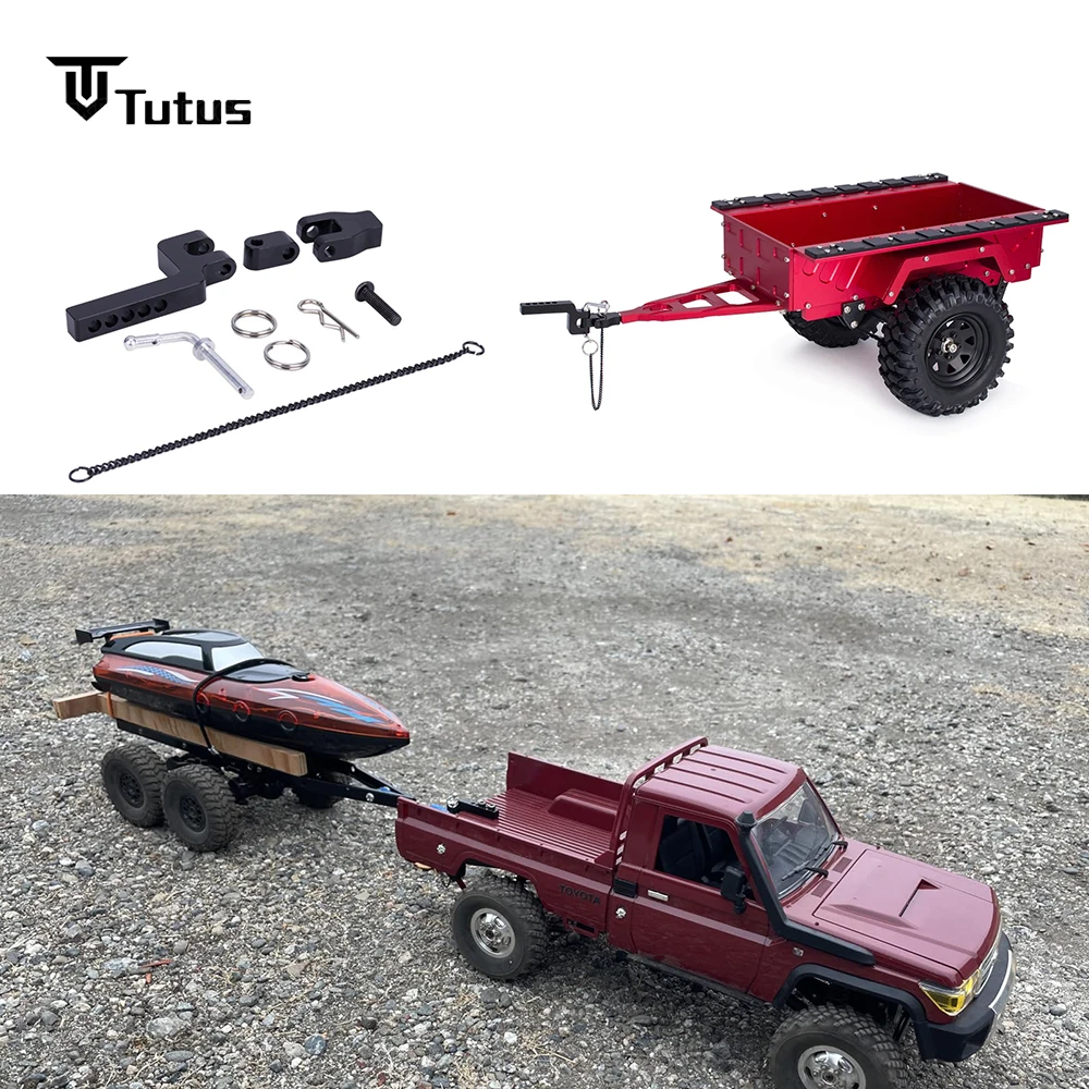 Metal Trailer Chain Tow Hook For 1/10 Rc Crawler Axial SCX10 90046 TRX4 TRX6 Re…