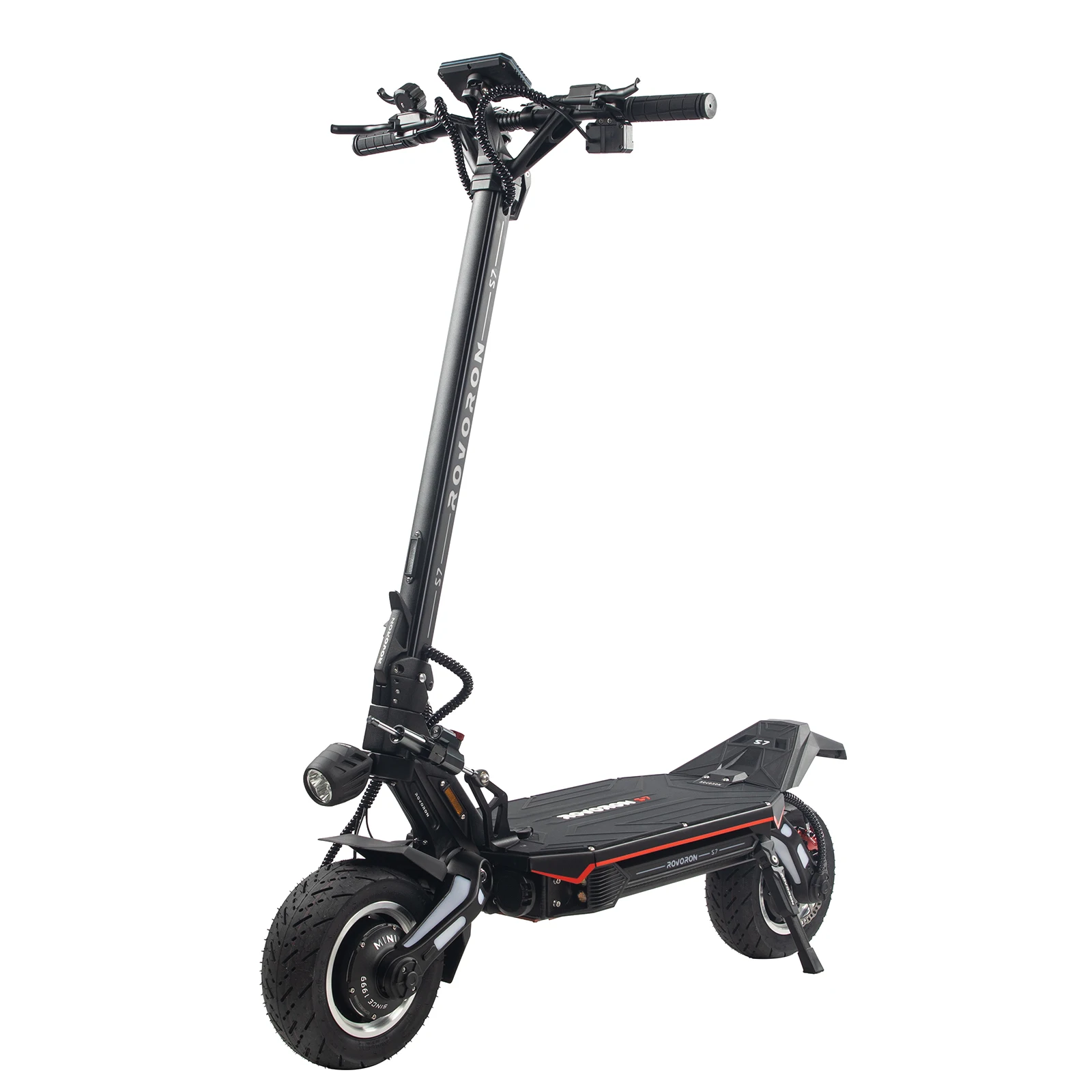 ROVORON & SUNNIGOO S7 Elektroroller 5000W Doppelmotor 84V 37,1Ah 100km/h APP-Entsperrung Einstellbare Federung Faltbarer E-Scooter für Erwachsene Offroad-Fahrrad mit ES DGT VMP