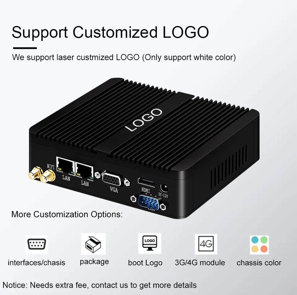 인텔 셀러론 J6412 N2930 J1900 미니 PC, 2개 기가비트 LAN 포트, 1개 USB3.0 포트, 3개 USB2.0 포트, 2개 RS232 포트, 팬리스 산업용 컴퓨터, 윈도우10 지원 썸네일 2