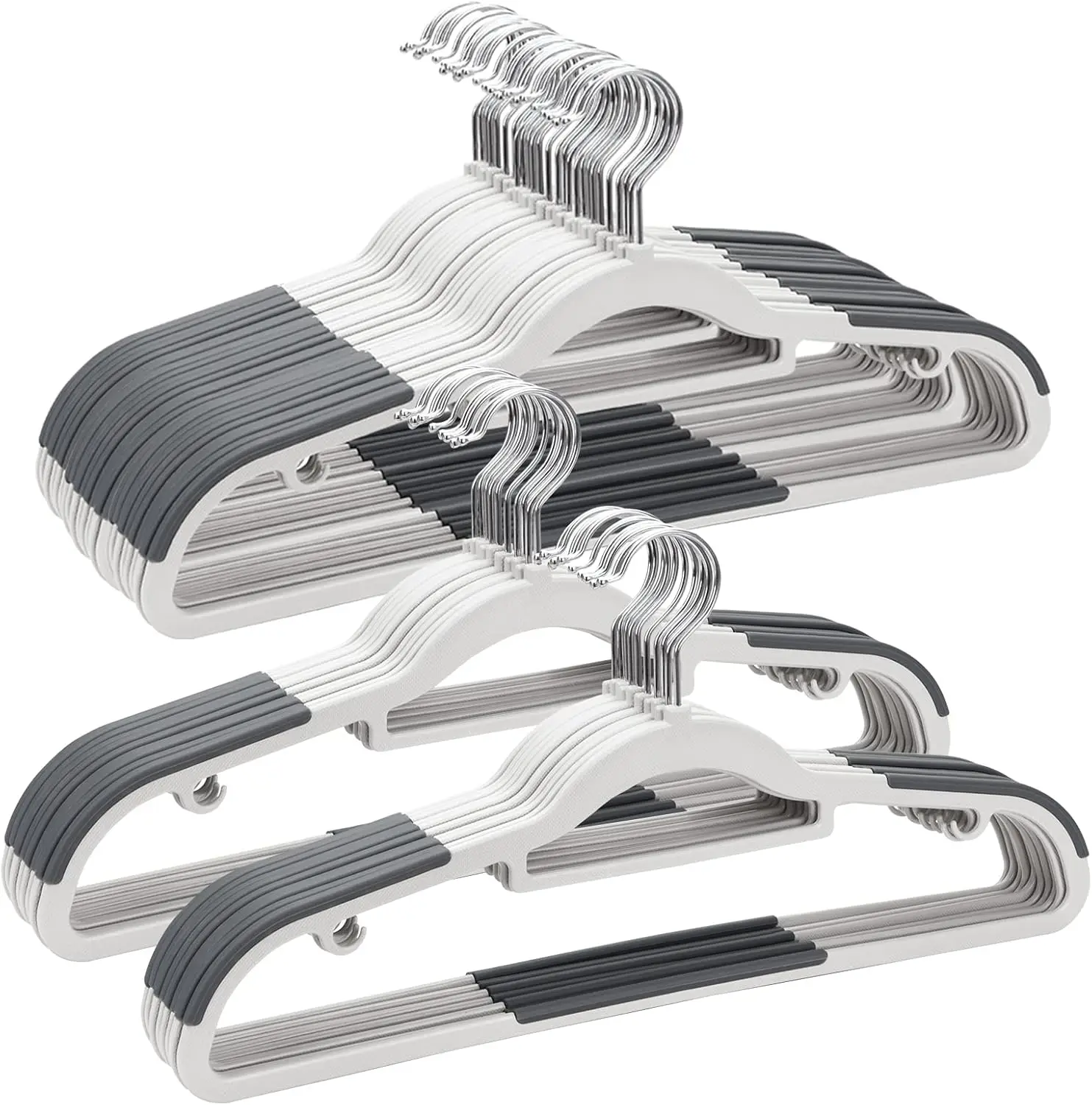 

Набор из 50 тонких пластиковых вешалок, нескользящие, усиленные, для мужской и женской одежды, 17,1 дюйма