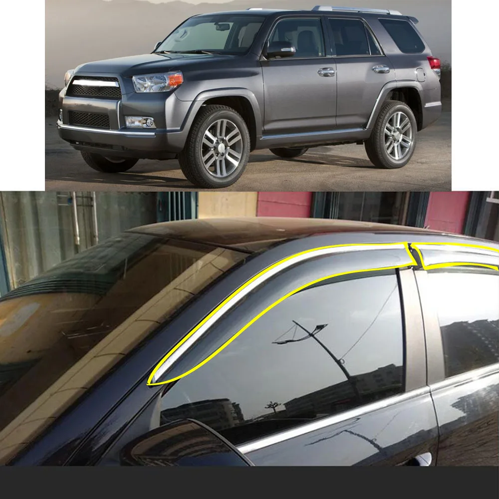 

Car Sticker Plastic Window Glass Wind Visor Rain/Sun Guard Vent For TOYOTA 4RUNNER 2010 2011 2012 2013 2014 2015 2016 2017-2018