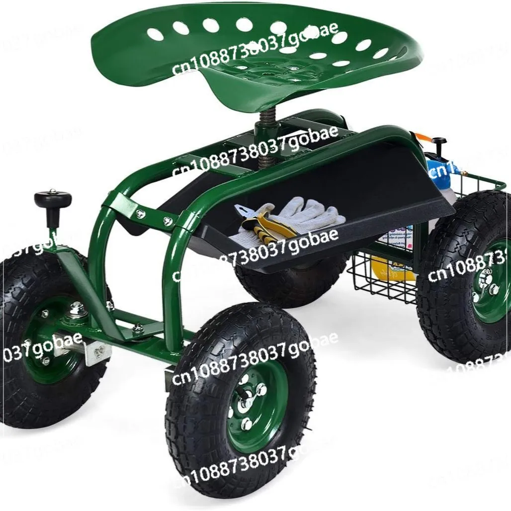 

Greenhouse mobile lazy stool vegetable garden with wheels steerable walking seat car
