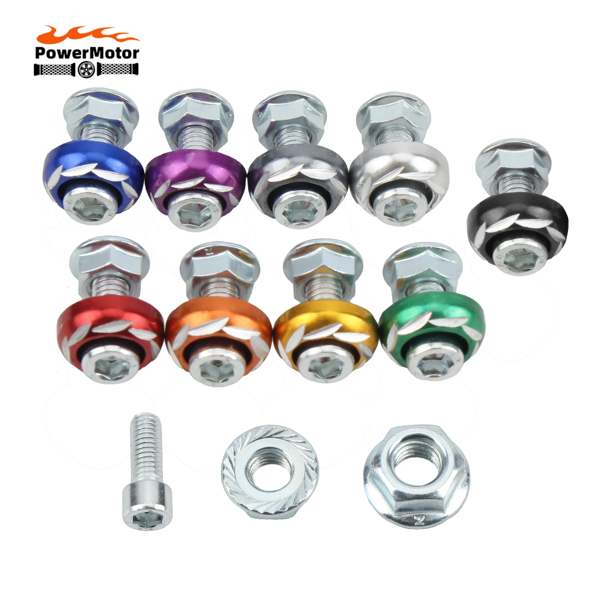 

10pcs Motorcycle License Plate Frame Bolts Screws Dirt Pit Bike Nuts Bolts License Plate Decorative Screws Universal Moto Parts