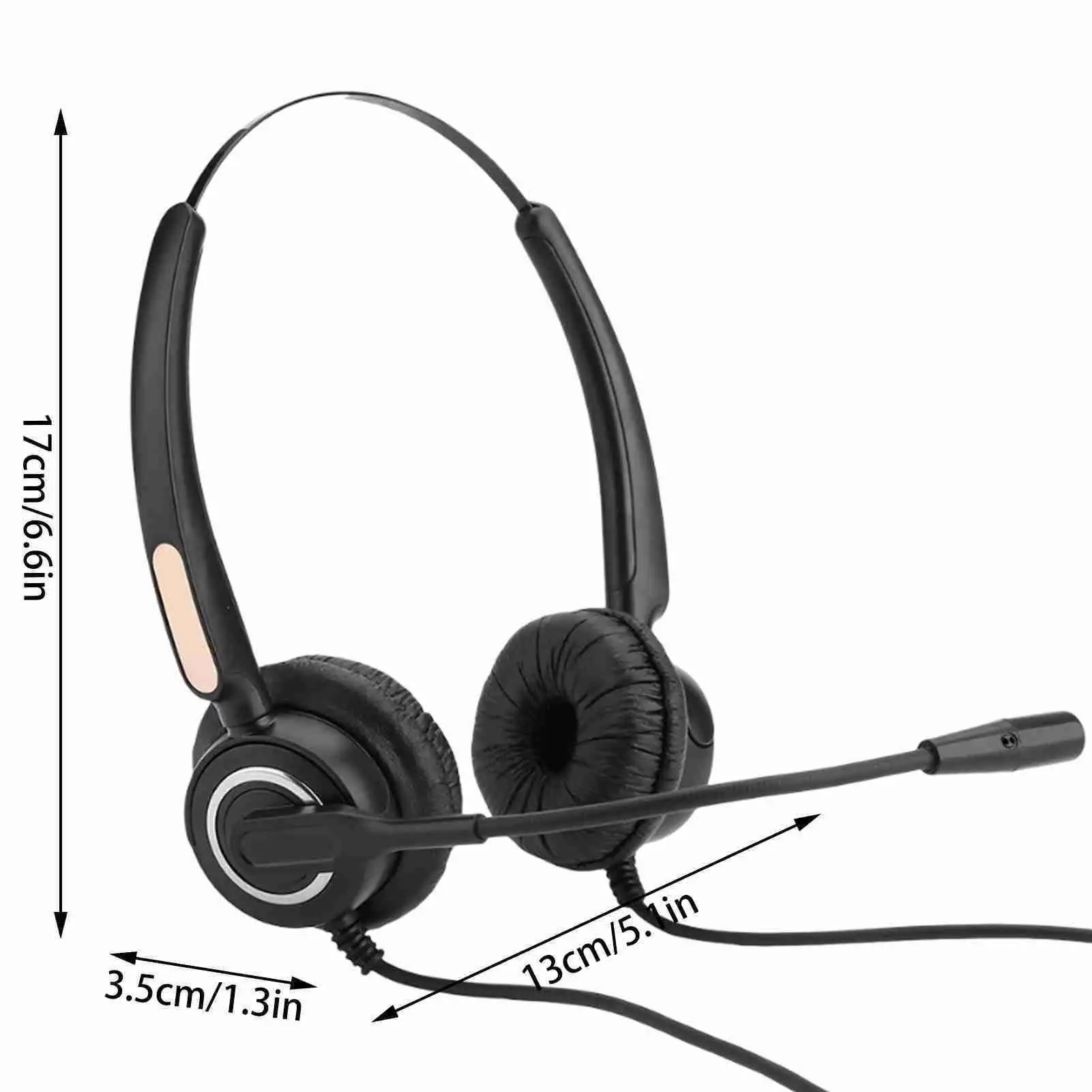 Noise Cancelling RJ9 for call Center Headset with Microphone, Volume Control & Mute for PC Gaming and for call Box