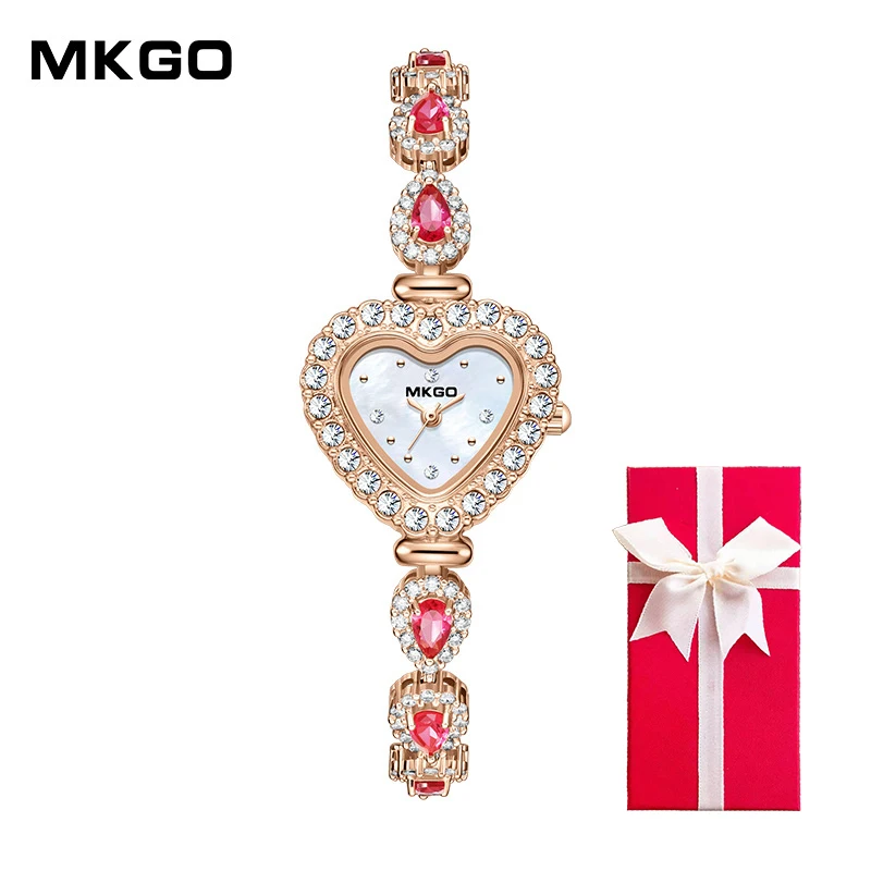 Women Wrist Watches Fashion For Ladies Quartz Watches Female Clock Heart shaped Top Brand Luxury Rose Gold Pink With Box