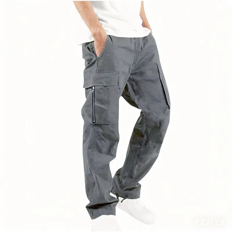 

2026Mens Casual Jogger Pants Relaxed Fit Cargo Pants Drawstring Sweatpants Hiking Outdoor Twill Sport Pants