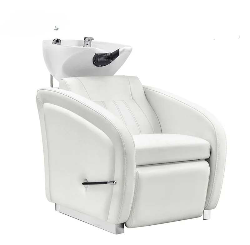 

For Wallybeauty Salon Barber Shop Furniture Backwash Shampoo Unit White Bowl White Shampoo Chair