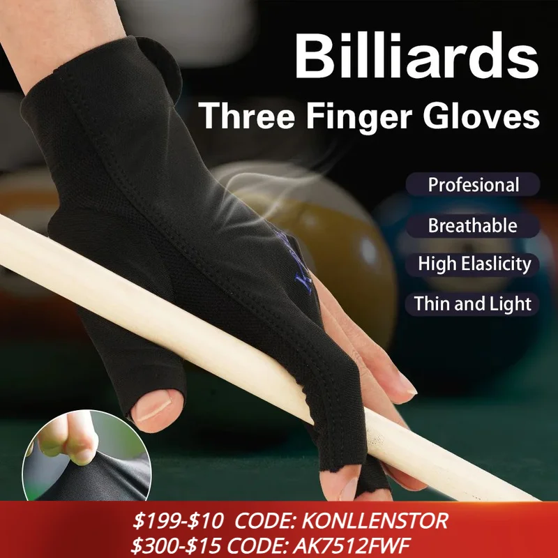 

KONLLEN new Pool Glove Fingerless Gloves Left Hand Gloves Snooker Gloves Pool Cue/Carom Gloves Durable Billiards Accessories