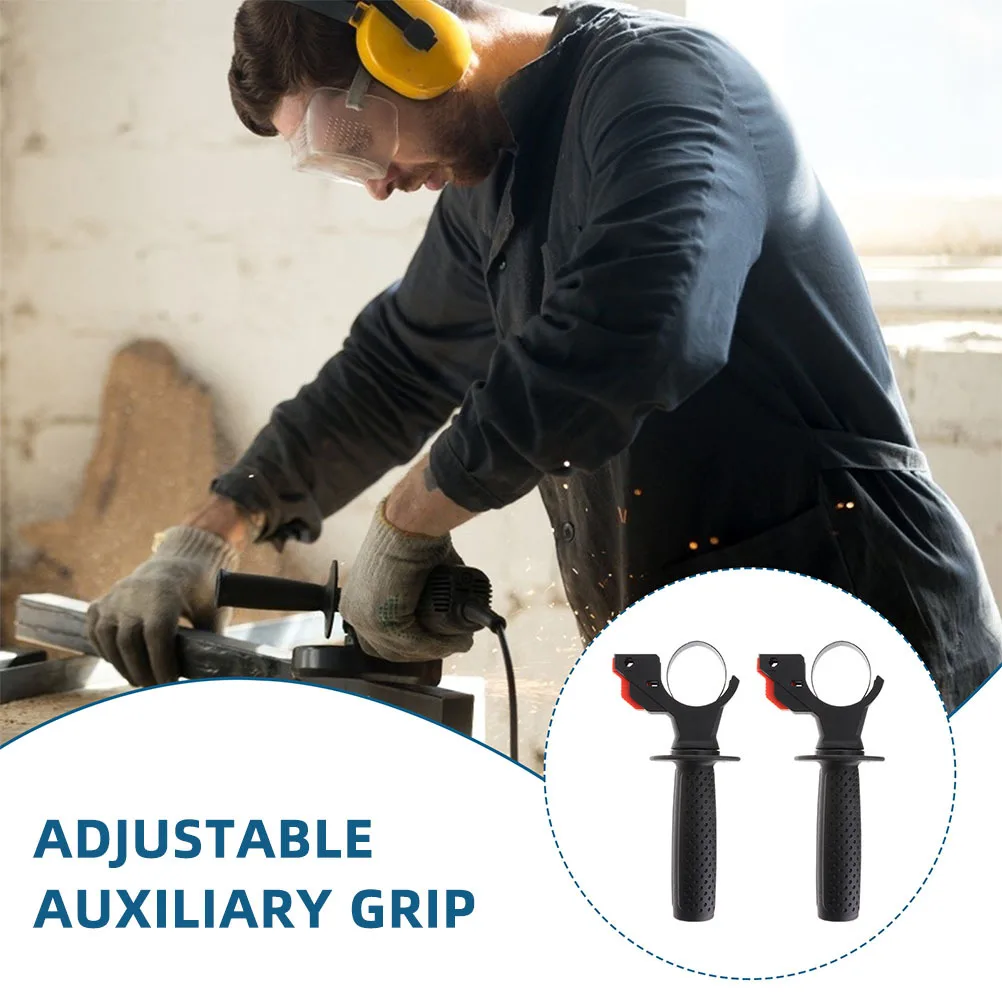 Adjustable Plastic Auxiliary Handle for Hammer Drill Front Side Grip Replacement Stable Comfortable Tool Grip Auxiliary Tool