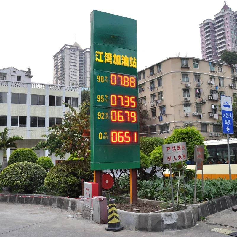 fuel price sign gasoline station large 7 segment outdoor board led gas display