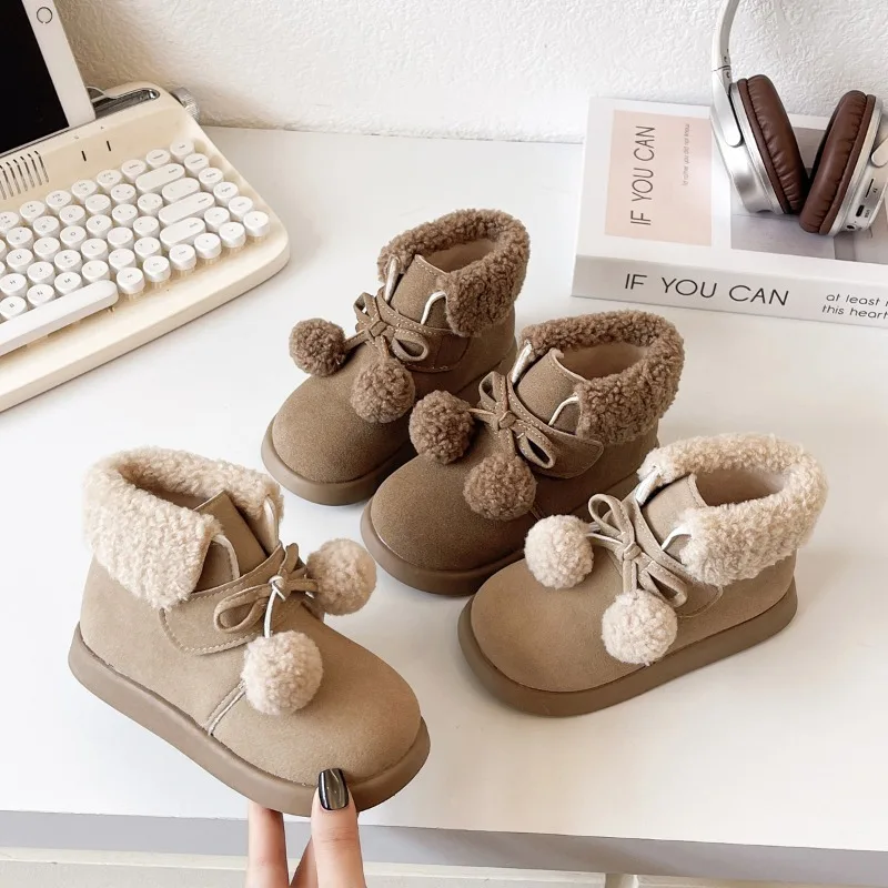 

Botas Niña Child 2025 Winter New Cotton Shoes Fashion Gril Booties Warm Kid Shoe Anti Slip Boy Boot Comfortable Baby Boots