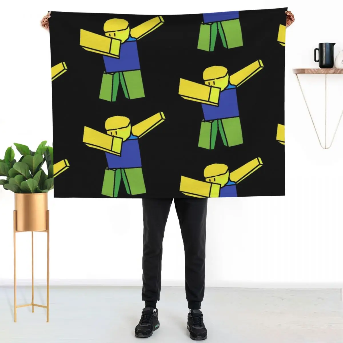 

Dabbing noob vinyl high quality Throw Blanket Machine Washable Soft Warm Blanket